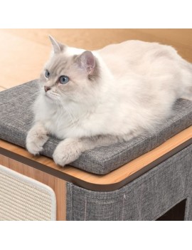 Vesper Meuble A Griffer Et Cachette En Mdf Gris Pierre Pour Chat